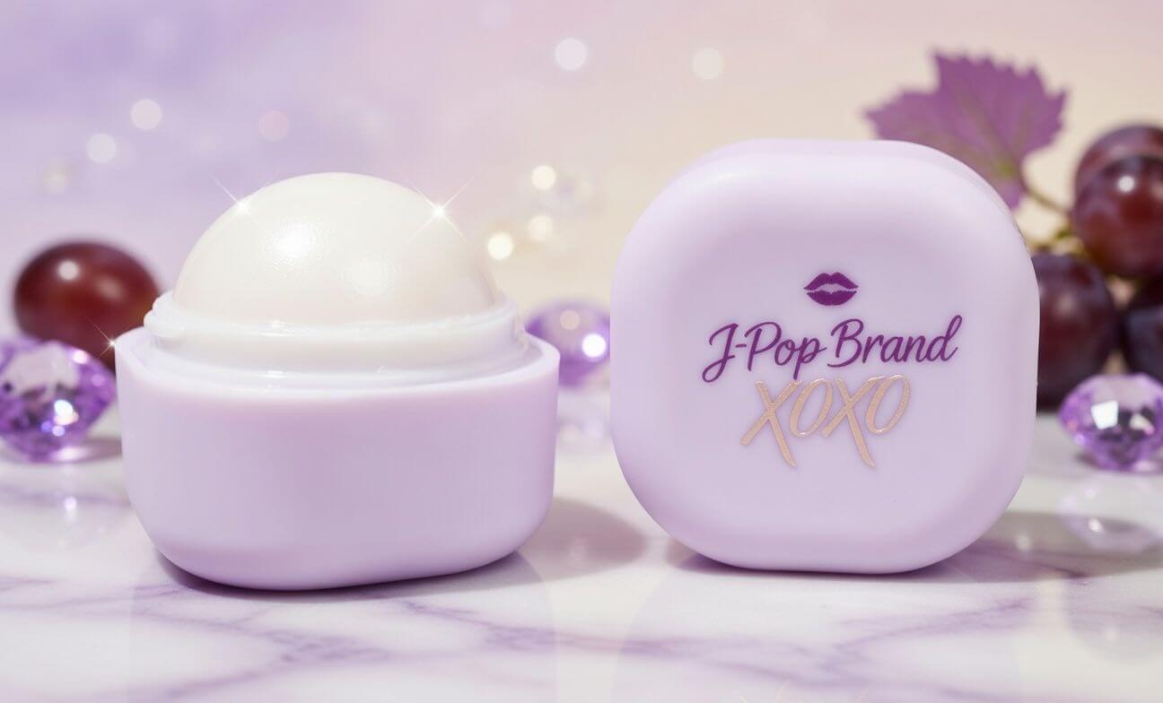 Lip Balm - Grape in a purple container with elegant design providing deep hydration for soft healthy lips.